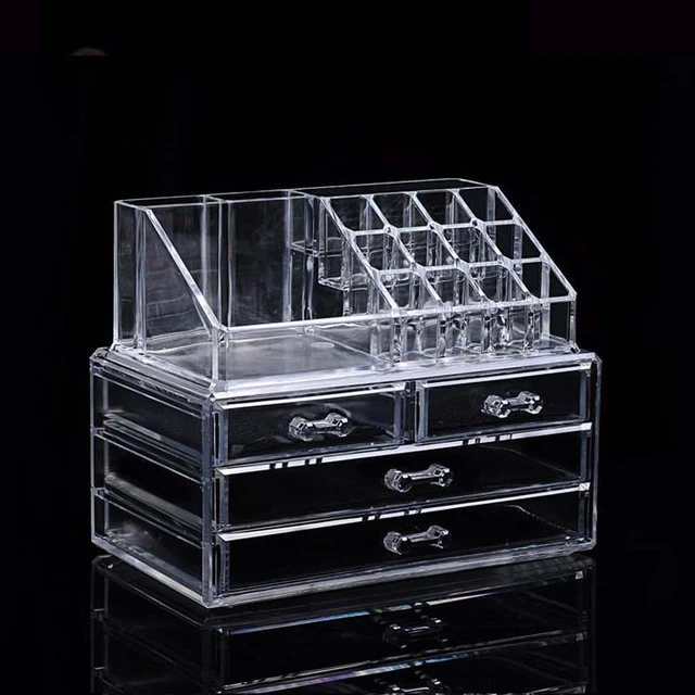 New Clear Acrylic Makeup Storage Case Nail Polish Rack Lipstick Cosmetic Storage box Holder Makeup Brush Makeup Organizer