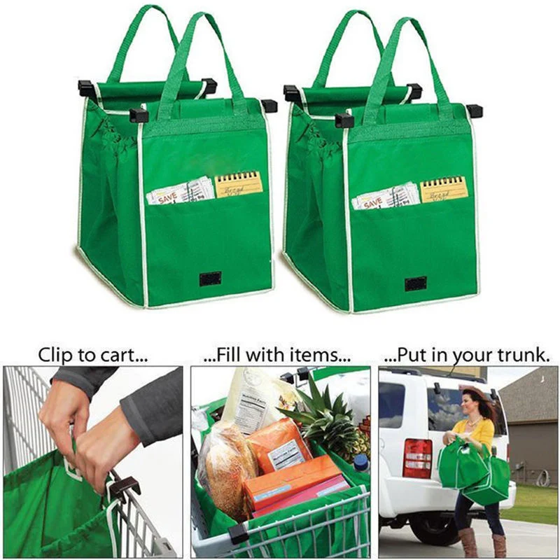 1pcs As Seen On TV Grocery Grab Storage Bag Foldable Tote Eco-friendly Reusable Large Trolley Supermarket Large Capacity Bags