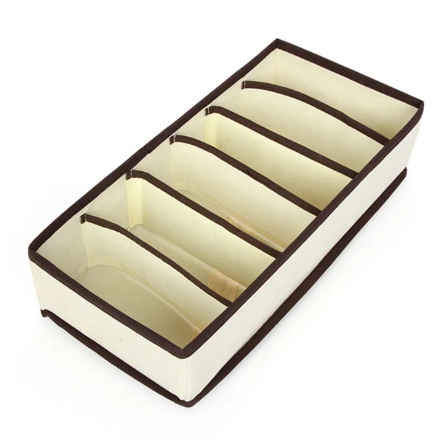 4pcs Foldable Nonwoven Storage Box Container Drawer Divider Lidded Closet Boxes For Ties Socks Bra Underwear Organizer