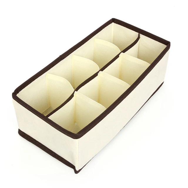 4pcs Foldable Nonwoven Storage Box Container Drawer Divider Lidded Closet Boxes For Ties Socks Bra Underwear Organizer