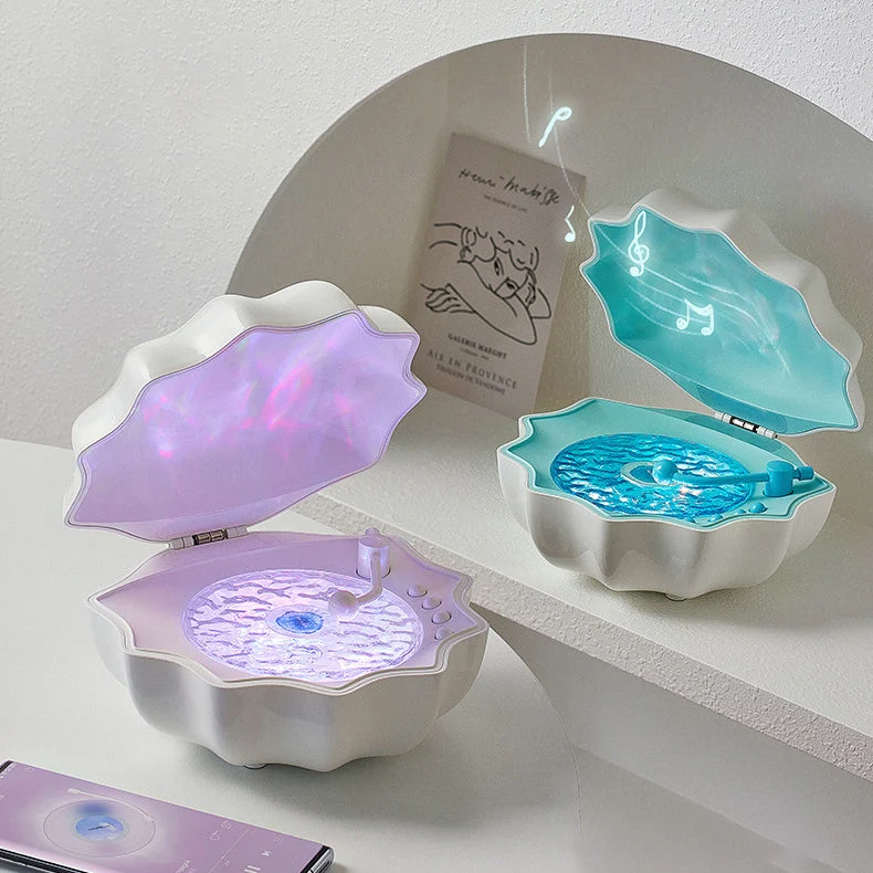Skanto | Retro-Muschel Bluetooth-Plattenspieler LED-Nachtlicht – Perfektes Geschenk für Kinder und Mädchen