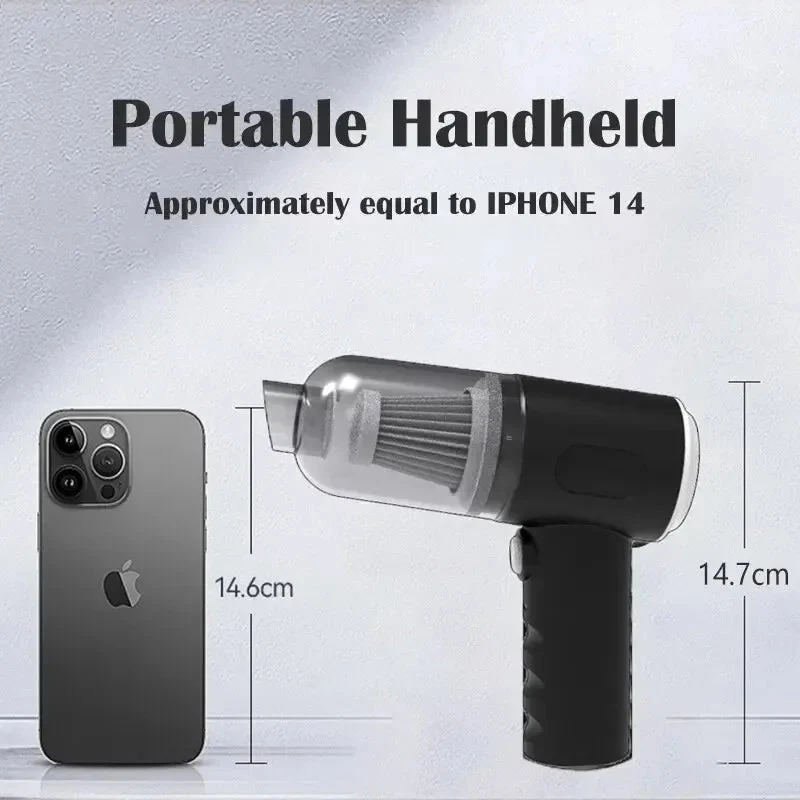 DustGo™ | Kabelloser Handstaubsauger mit 9000 Pa Saugleistung & USB-Aufladung