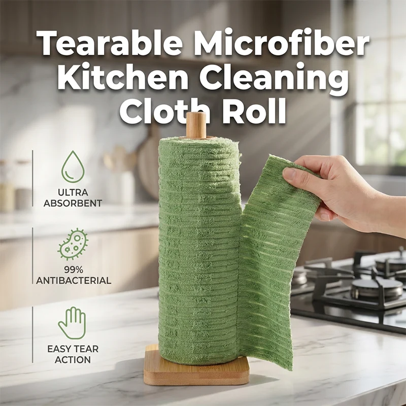 CleanRoll™ | Wiederverwendbare Mikrofaser-Reinigungstücher auf der Rolle – 20 Stück