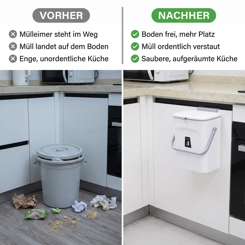 HangBin™ | Großer Hängeabfalleimer für die Küche – platzsparend & praktisch