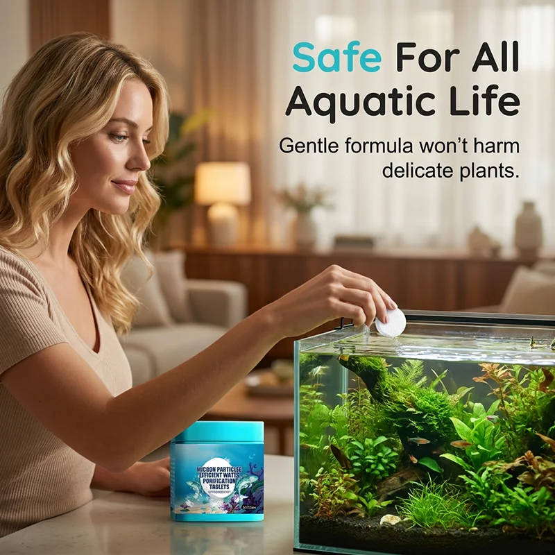 AquaPure™ | Schnell lösliche Aquarium-Reinigungstabletten – 50 Stück