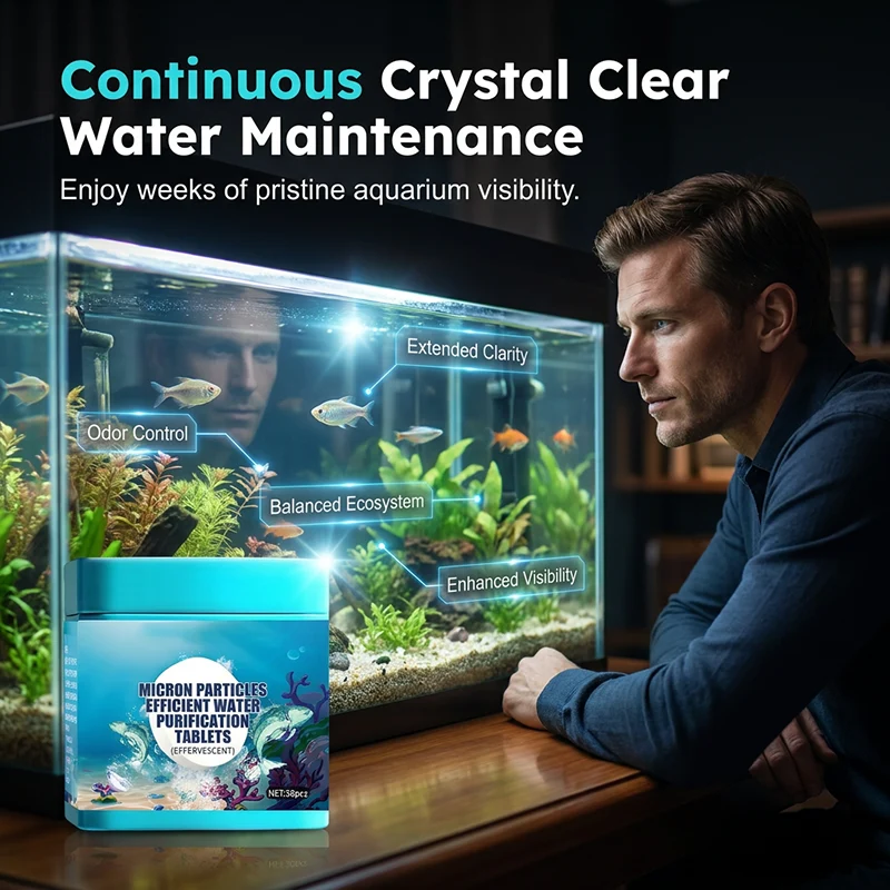 AquaPure™ | Schnell lösliche Aquarium-Reinigungstabletten – 50 Stück