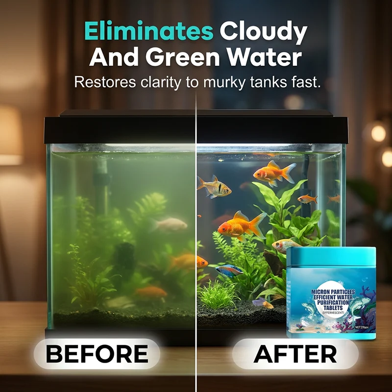 AquaPure™ | Schnell lösliche Aquarium-Reinigungstabletten – 50 Stück
