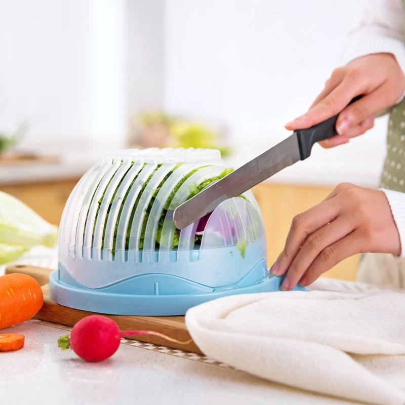 60 Seconds Salad Cutter Bowl Easy Salad Maker Tools Fruit Vegetable Chopper Kitchen Tool Gadgets Cutter kitchen Accessories