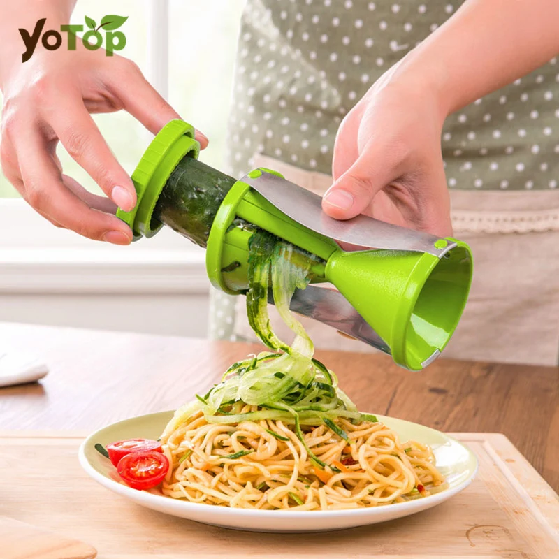 YOTOP Vegetable Fruit Spiral Slicer Spirelli Graters Carrots Spiralizer Julienne Cutter Peeler Zucchini Noodle Spaghetti Maker