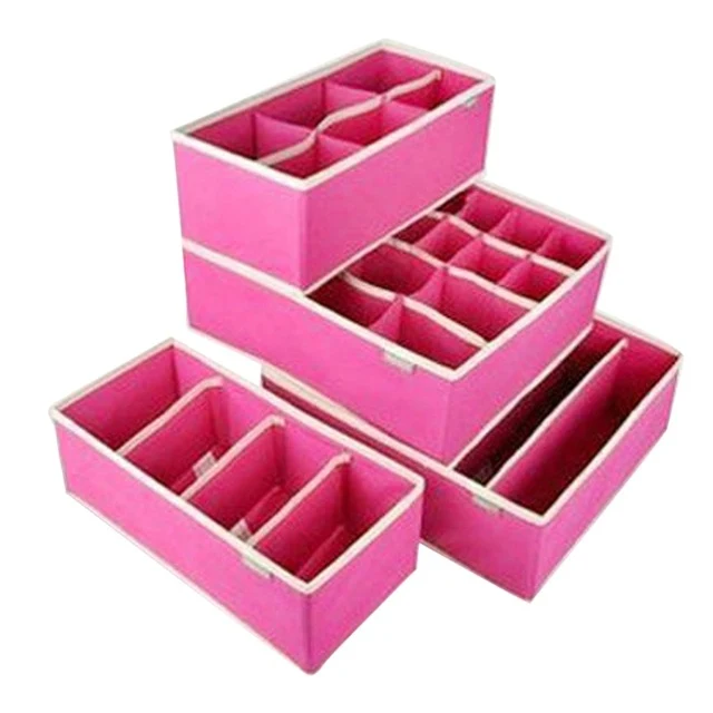 LASPERAL Drawer Closet Organizers Boxes For Underwear Bra Home Storage Non-woven Scarfs Socks Bra Organizer Storage Box