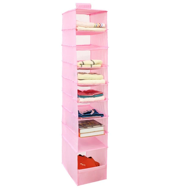 HIPSTEEN Nine Layers Durable Oxford Cloth Organizer Rack Wardrobe Clothes Storage Hanging Bag