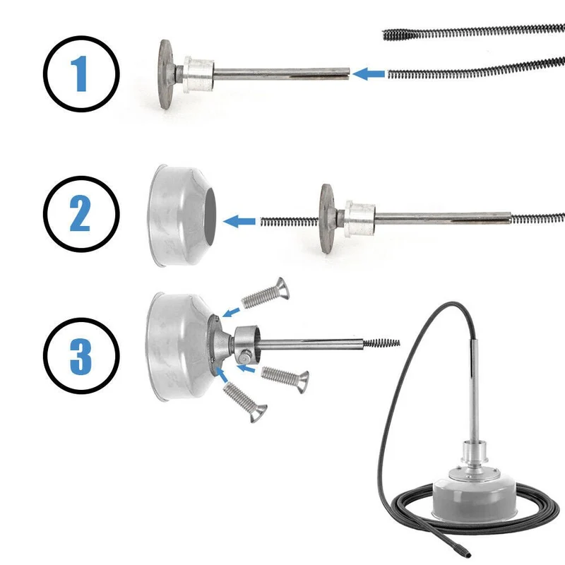 XIIW 500W Elektrische Rohrreinigungsmaschine | Profi Abflussreiniger mit 20m Spiralen-Set | Rohrreinigungsgerät für Rohre Ø30-100mm