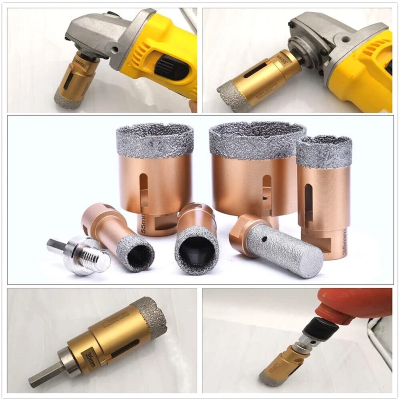 XIIW 8-tlg. Profi Diamantbohrkronen Set M14 | 20-68mm Fliesenbohrer, Fingerfräser & 125mm Trennscheibe | Vakuumgelötet für Feinsteinzeug & Granit