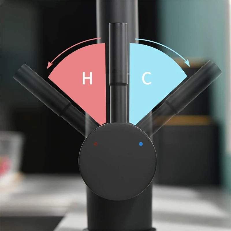 XIIW Spültischarmatur Mischbatterie | Ausziehbar| Hochdruck | mit Brause | 2 Strahlarten | 360° | Einziehbarer Schlauch