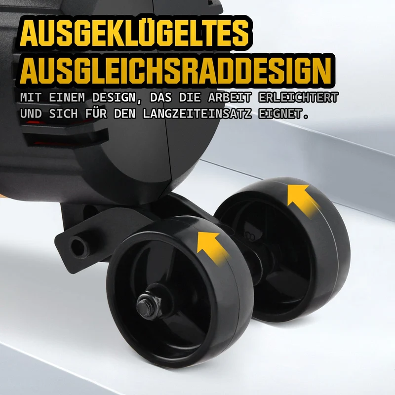 XIIW Betonschleifer mit 180 mm Schleiftopf – Rollengeführter Sanierungsschleifer mit Staubabsaugung, 6 Drehzahlstufen