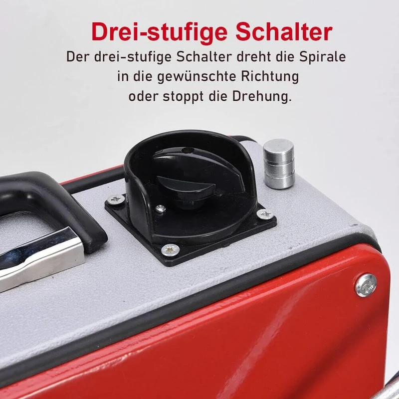 Drain Clean Rohrreinigungsgerät 39.5m Spirale | 500W 450PRMM | für Ø30-100mm Rohrleitungen | 8 Köpfe |