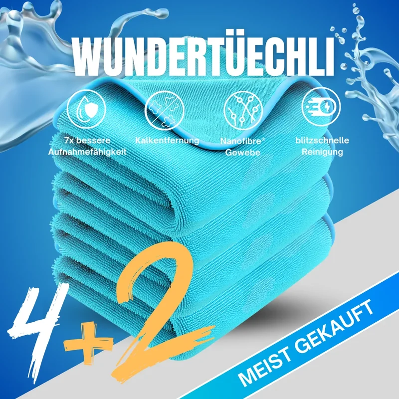 ClearDry™ | Saugstarkes Reinigungstuch für Dusche & glatte Oberflächen
