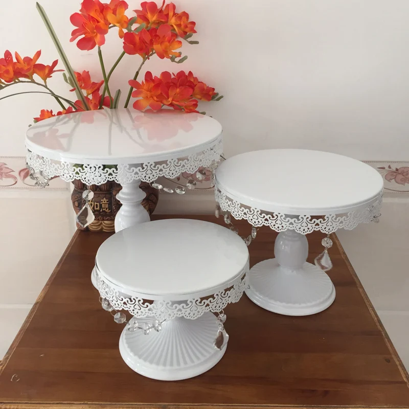 white cake stand metal iron crystal pendant cupcake stand wedding party decoration supplier baking cake accessory tools