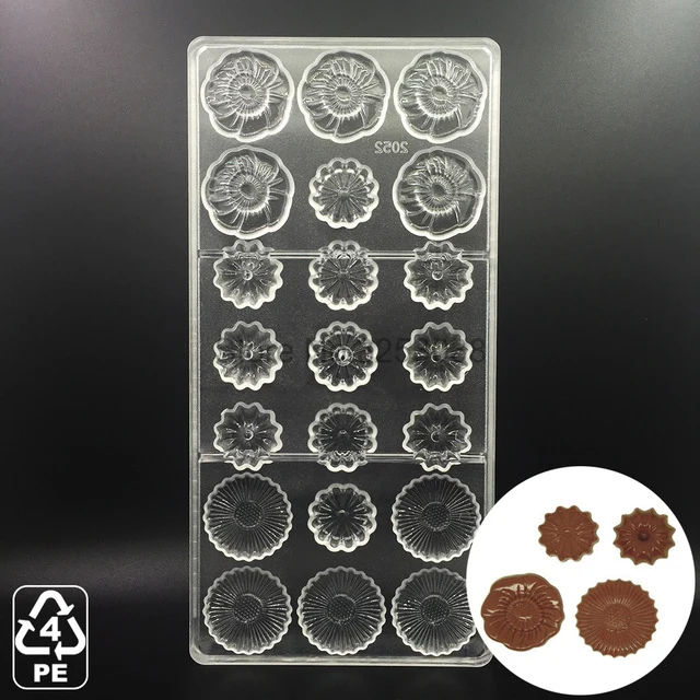 3D Plastic Polycarbonate Chocolate Moulds Shaped for Candy Soap Lollipops Making Baking Pastry Tools Form Bakeware Set Tray Mold