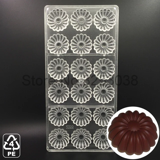3D Plastic Polycarbonate Chocolate Moulds Shaped for Candy Soap Lollipops Making Baking Pastry Tools Form Bakeware Set Tray Mold