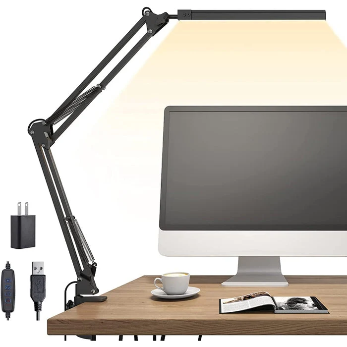 Skanto | LED-Schreibtischlampe - Verstellbare Schreibtischlampe mit Klemme und Memory-Funktion