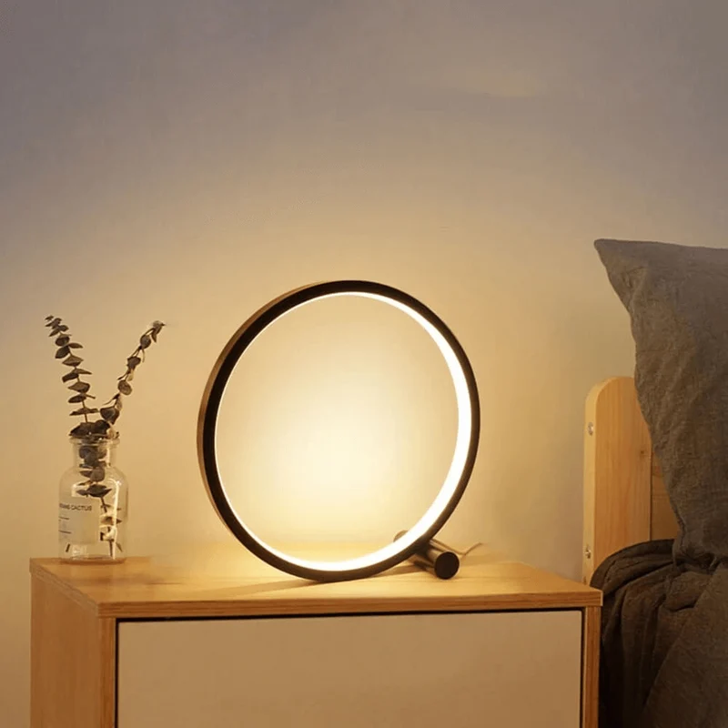 Skanto | Halo Glo Lampe – minimalistische dimmbare runde LED-Tischlampe