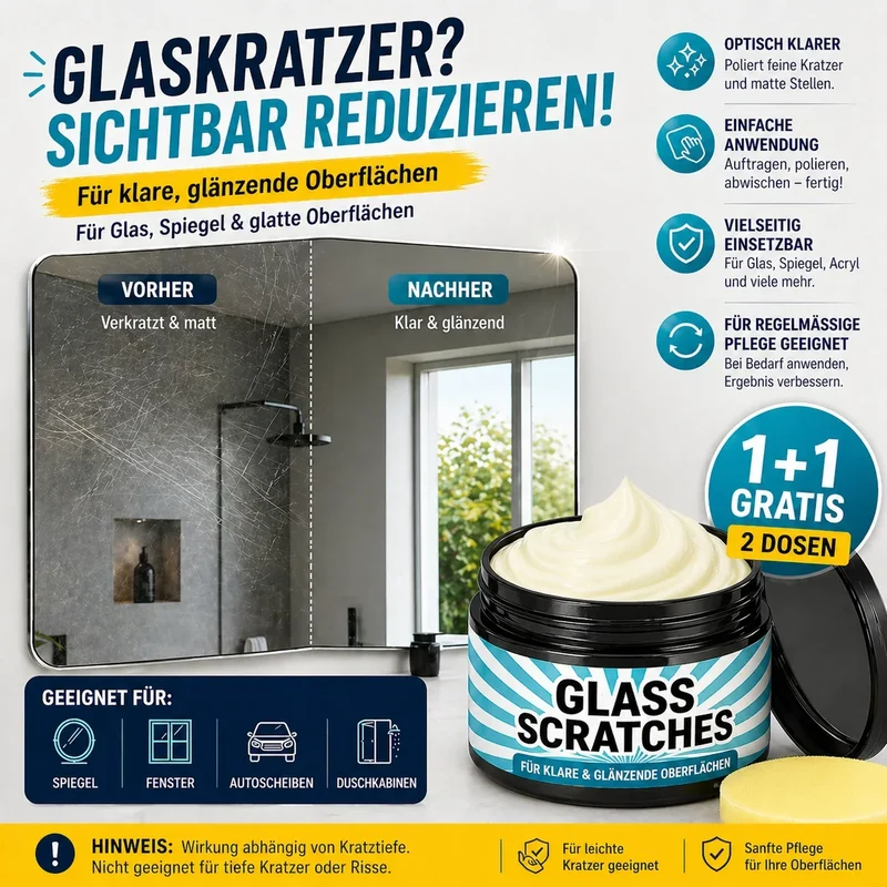 1+1 GRATIS | ClearRestore™ | Poliercreme für Glas, Acryl & glatte Oberflächen
