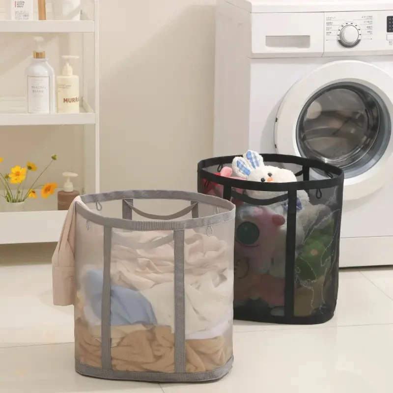 LaundryFold™ | Faltbarer Mesh-Wäschekorb mit Aufhängeschlaufe