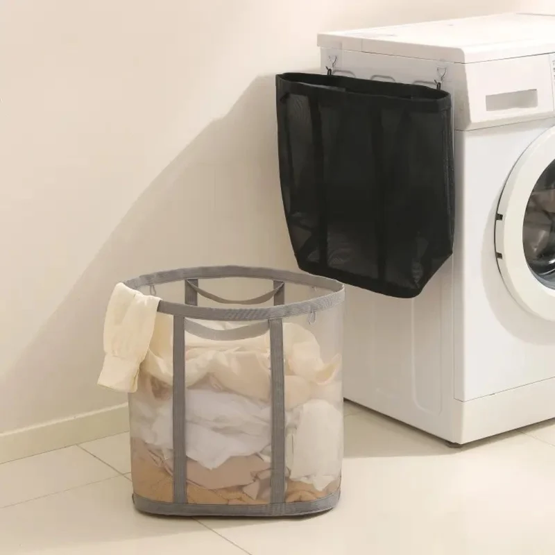 LaundryFold™ | Faltbarer Mesh-Wäschekorb mit Aufhängeschlaufe