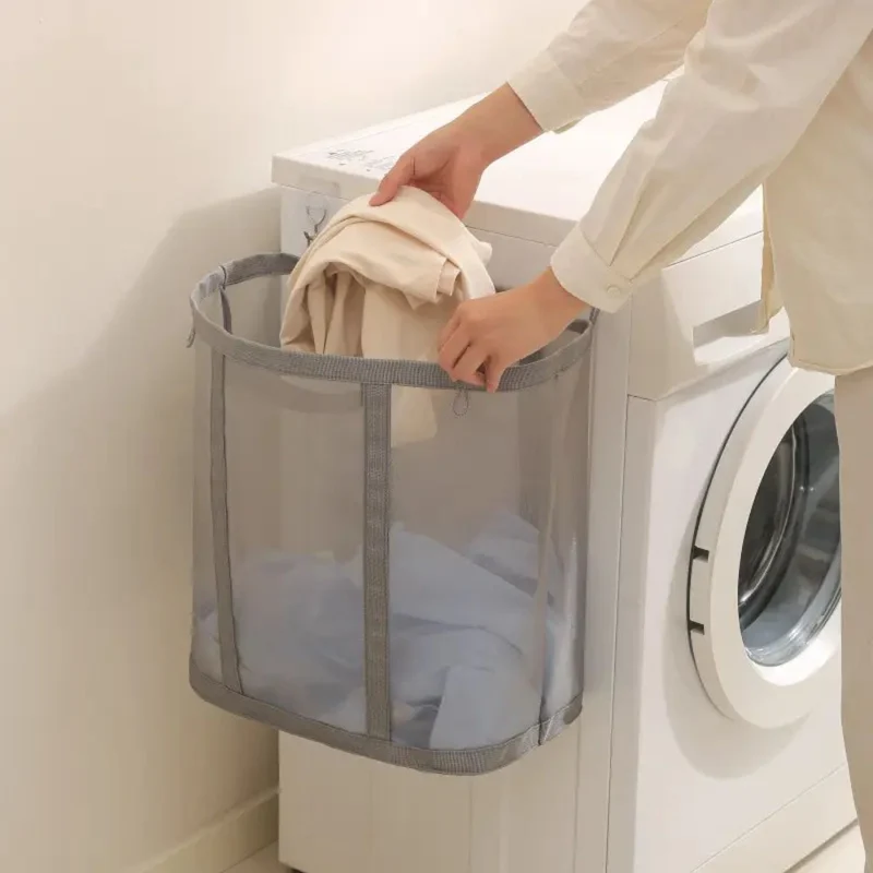 LaundryFold™ | Faltbarer Mesh-Wäschekorb mit Aufhängeschlaufe