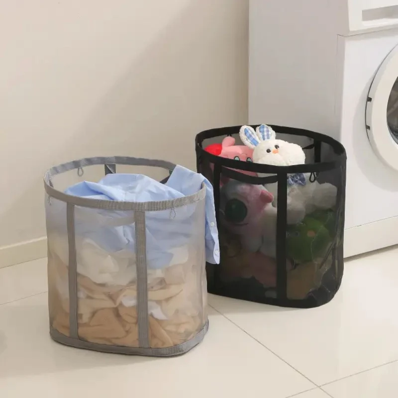 LaundryFold™ | Faltbarer Mesh-Wäschekorb mit Aufhängeschlaufe