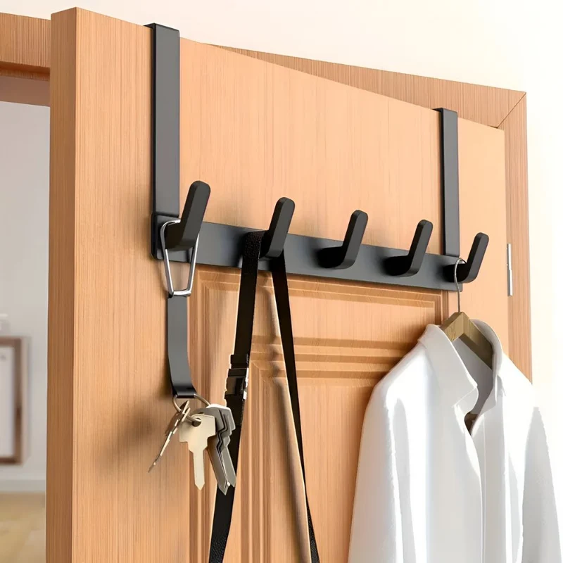 DoorEase™ | Türgarderobe aus Edelstahl mit 5 Haken ohne Bohren