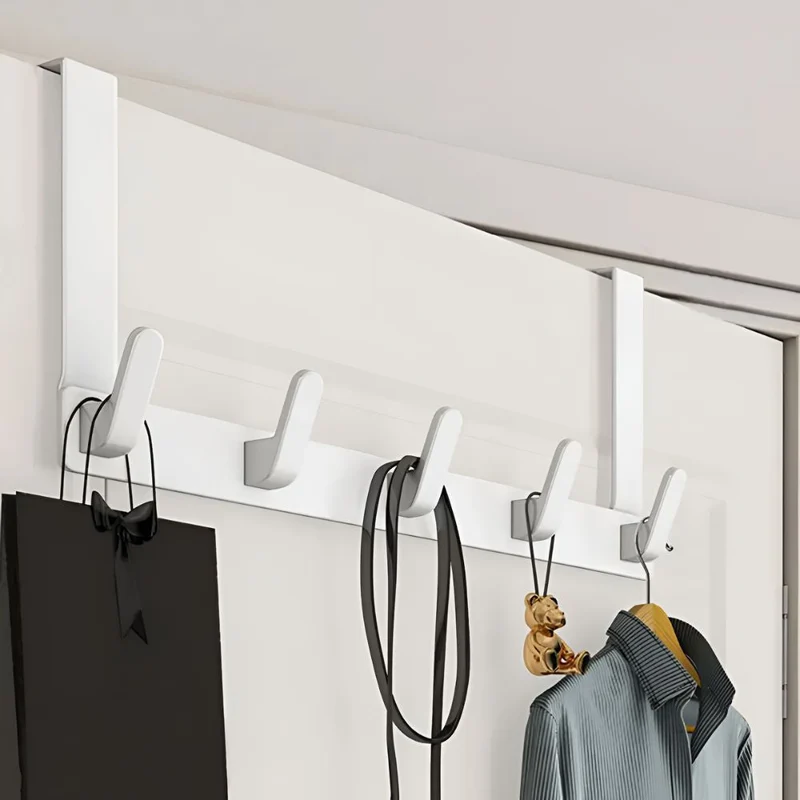 DoorEase™ | Türgarderobe aus Edelstahl mit 5 Haken ohne Bohren