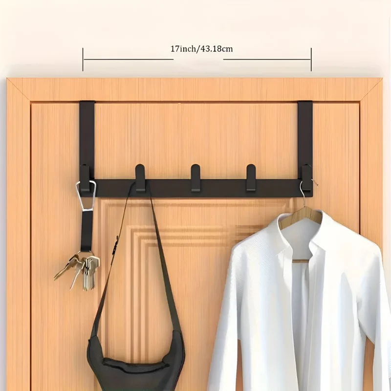 DoorEase™ | Türgarderobe aus Edelstahl mit 5 Haken ohne Bohren