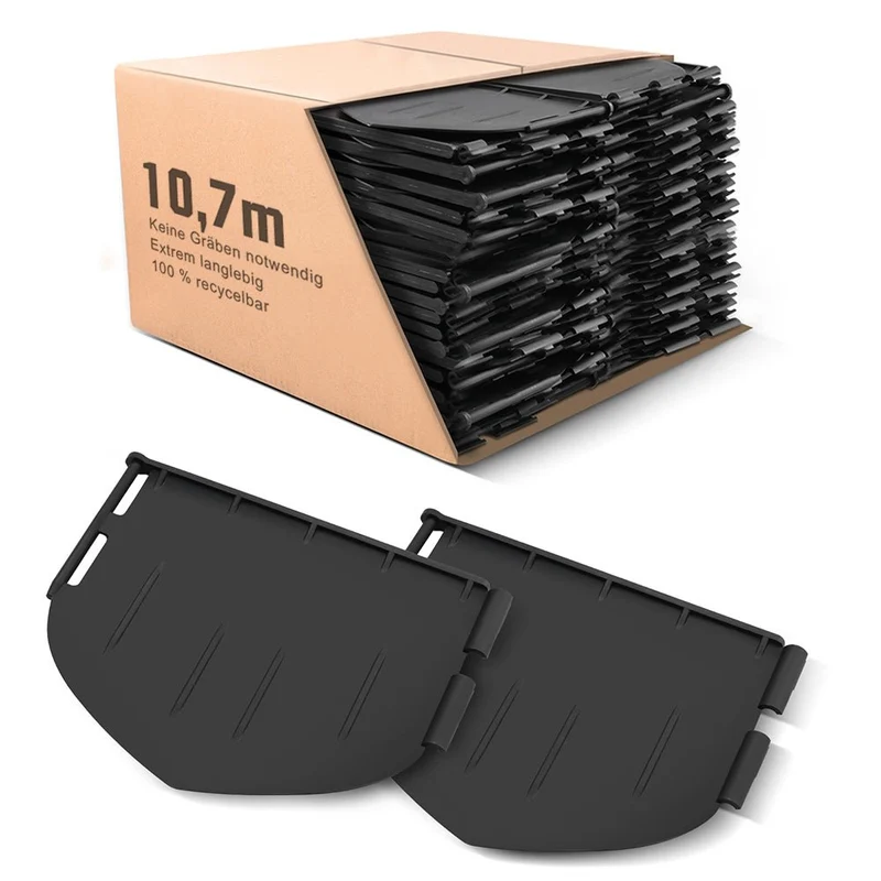 XIIW Rasenkante Kunststoff 10,7 m, 72-teilig, flexible Beeteinfassung zum Einschlagen, PA66 GF30 für Rasen, Beet und Kies