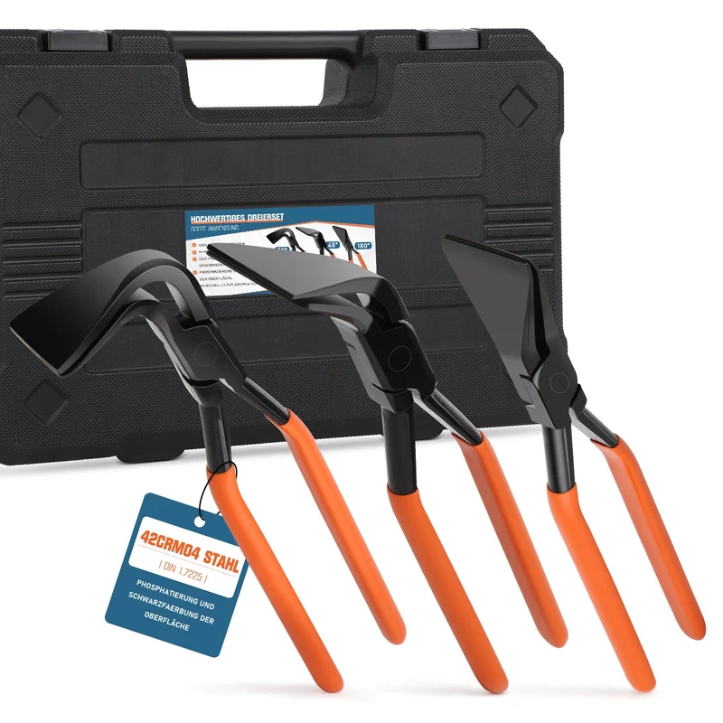 Falzzangen Set – 3-teilig, 150 mm, 200 kg Tragfähigkeit, Korrosionsbeständig, Schmiedetec