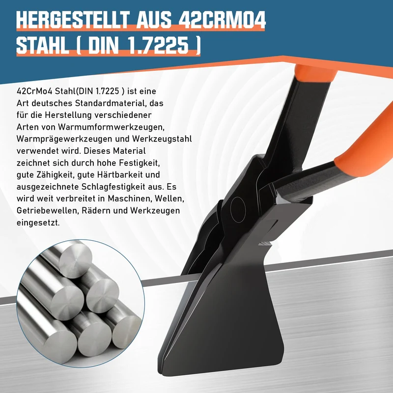 Falzzangen Set – 3-teilig, 150 mm, 200 kg Tragfähigkeit, Korrosionsbeständig, Schmiedetec