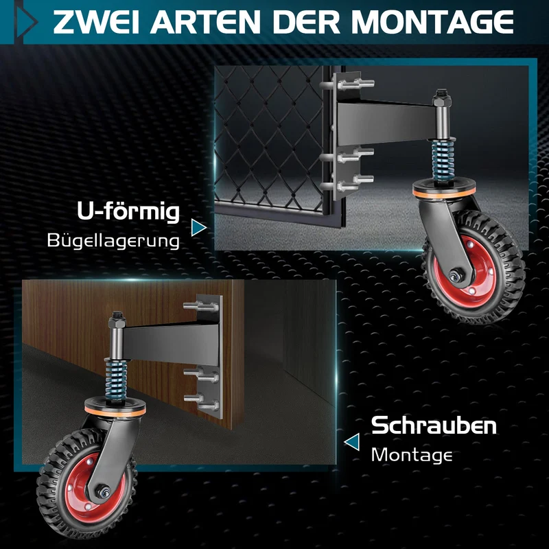 Schwerlast-Torräder 200 mm für Einfahrten und Gartentore – 250 kg Tragfähigkeit, Korrosionsbeständig, Einfach zu Montieren