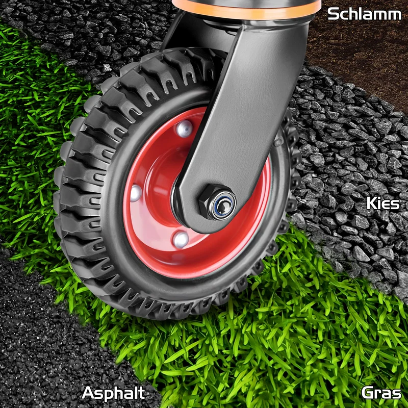 Schwerlast-Torräder 200 mm für Einfahrten und Gartentore – 250 kg Tragfähigkeit, Korrosionsbeständig, Einfach zu Montieren