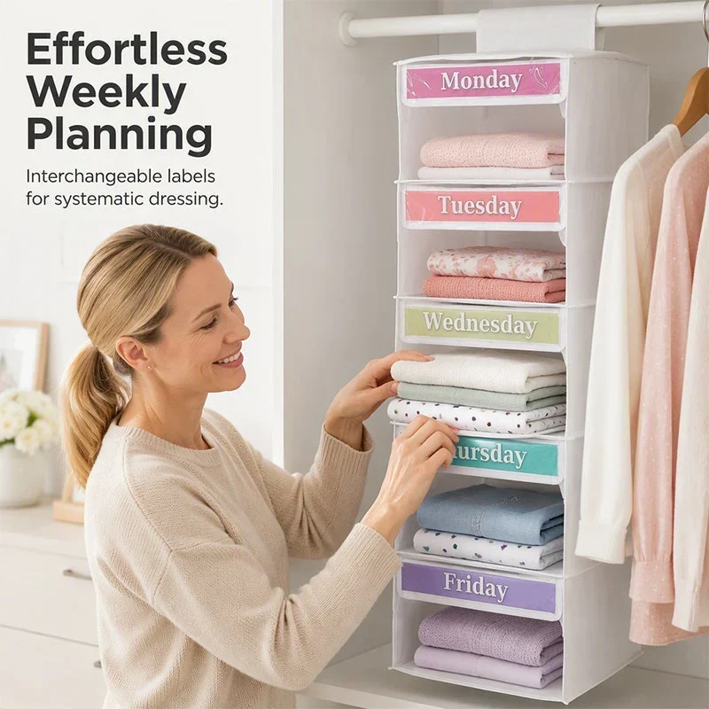 ClarityNest™ | 5-Fächer Hänge-Organizer für den Kleiderschrank