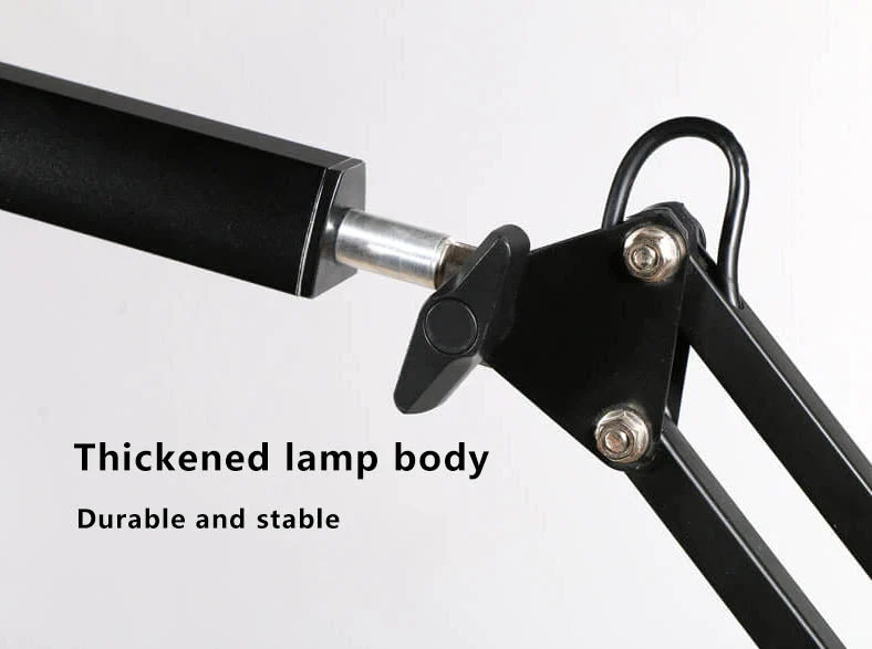 Skanto | LED-Klapp-Leselampe mit langem Arm, Klemme, Augenschutz und USB