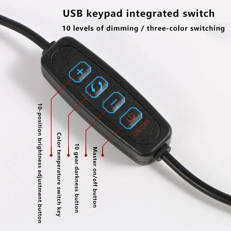 Skanto | LED-Klapp-Leselampe mit langem Arm, Klemme, Augenschutz und USB