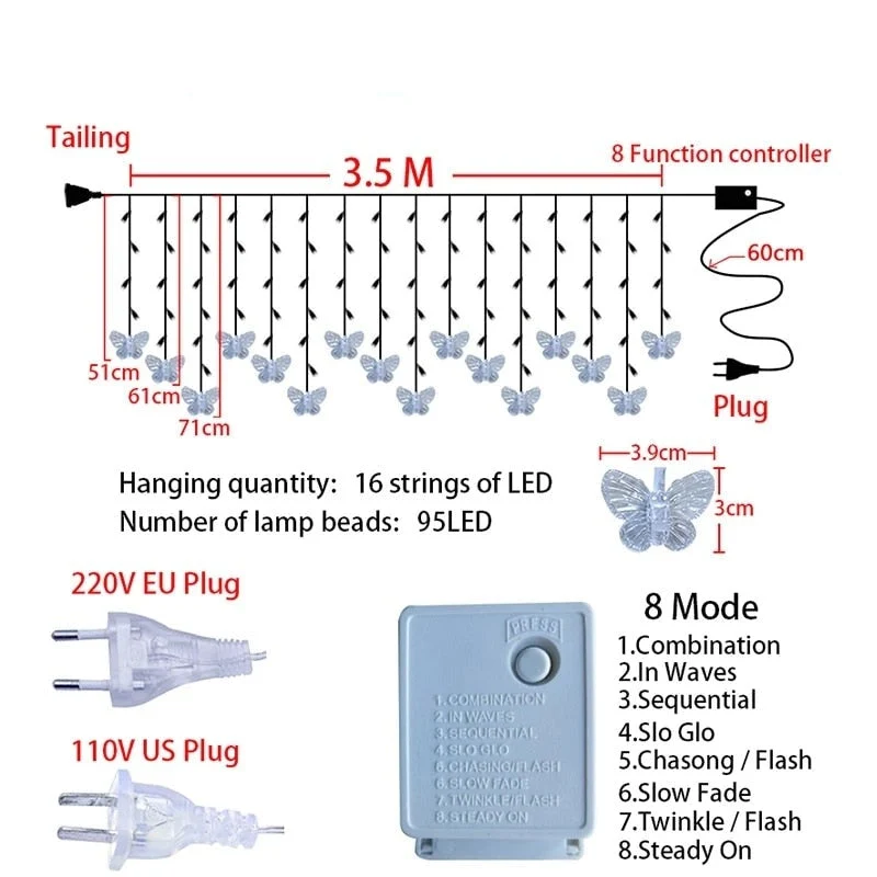 Skanto | Schmetterling LED-Lichtervorhang