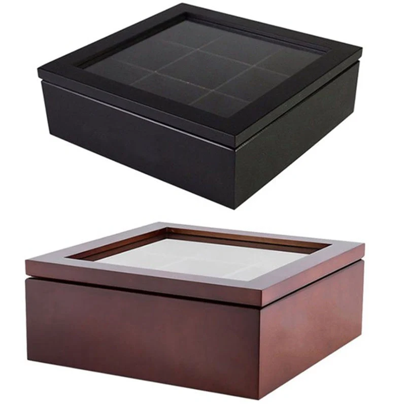 Skanto | Große karierte Caddy-Holz-Teebox