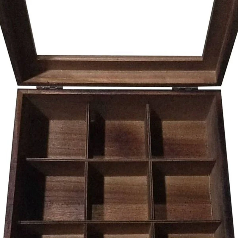 Skanto | Große karierte Caddy-Holz-Teebox