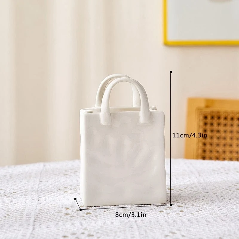 Skanto | Weiße Tasche Porzellanvase