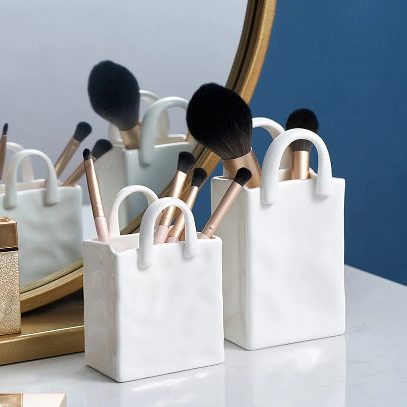 Skanto | Weiße Tasche Porzellanvase