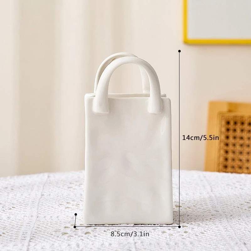 Skanto | Weiße Tasche Porzellanvase