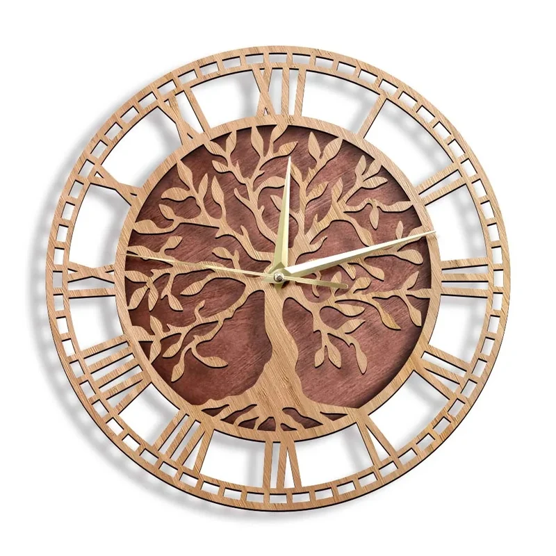 Skanto | WoodArt | Rustikale Wanduhr aus Holz im Vintage-Stil