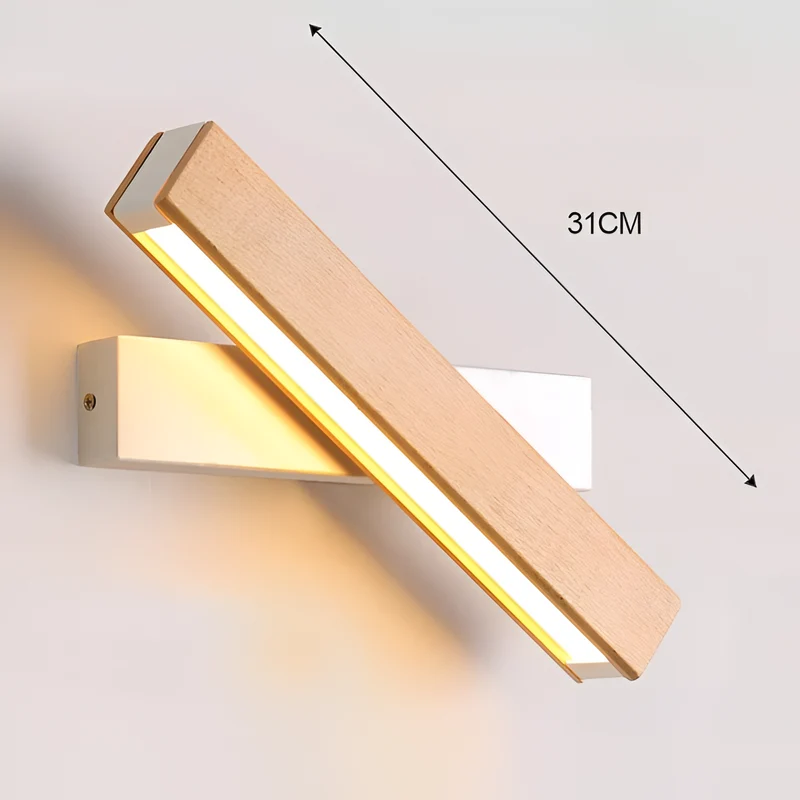 Skanto | TwistLED Wandlampe - 360° drehbare rechteckige LED-Wandlampe aus Holz
